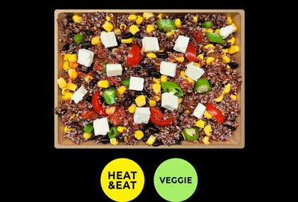 Gesunde und frische Bagels, Gerichte, Salate, Snacks, Wraps und Getränke aus einem Automaten: Chili sin Carne | Quinoa